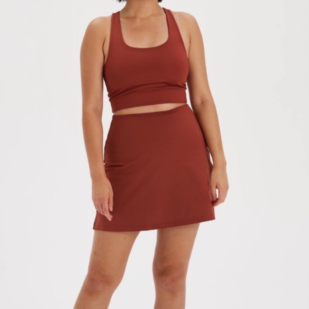 Girlfriend Collective Rust Mini Skirt